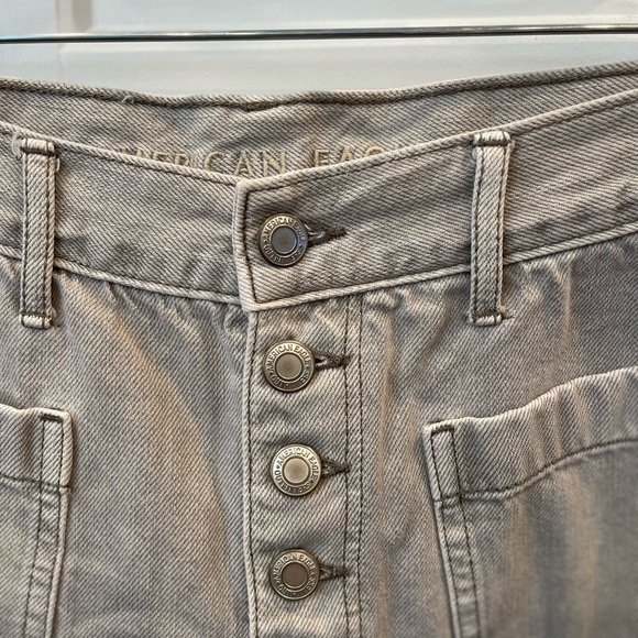 American Eagle Outfitters wide leg Crop Woman’s Jeans (washed out Gray) Size:8 - Picture 5 of 12